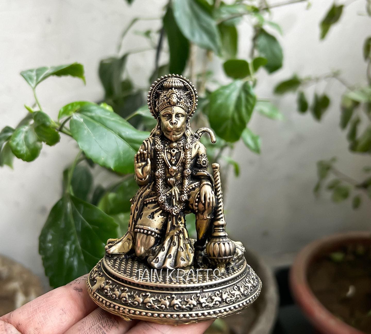 Brass Vishnu Shankh Chakra Namam Tilak Stand