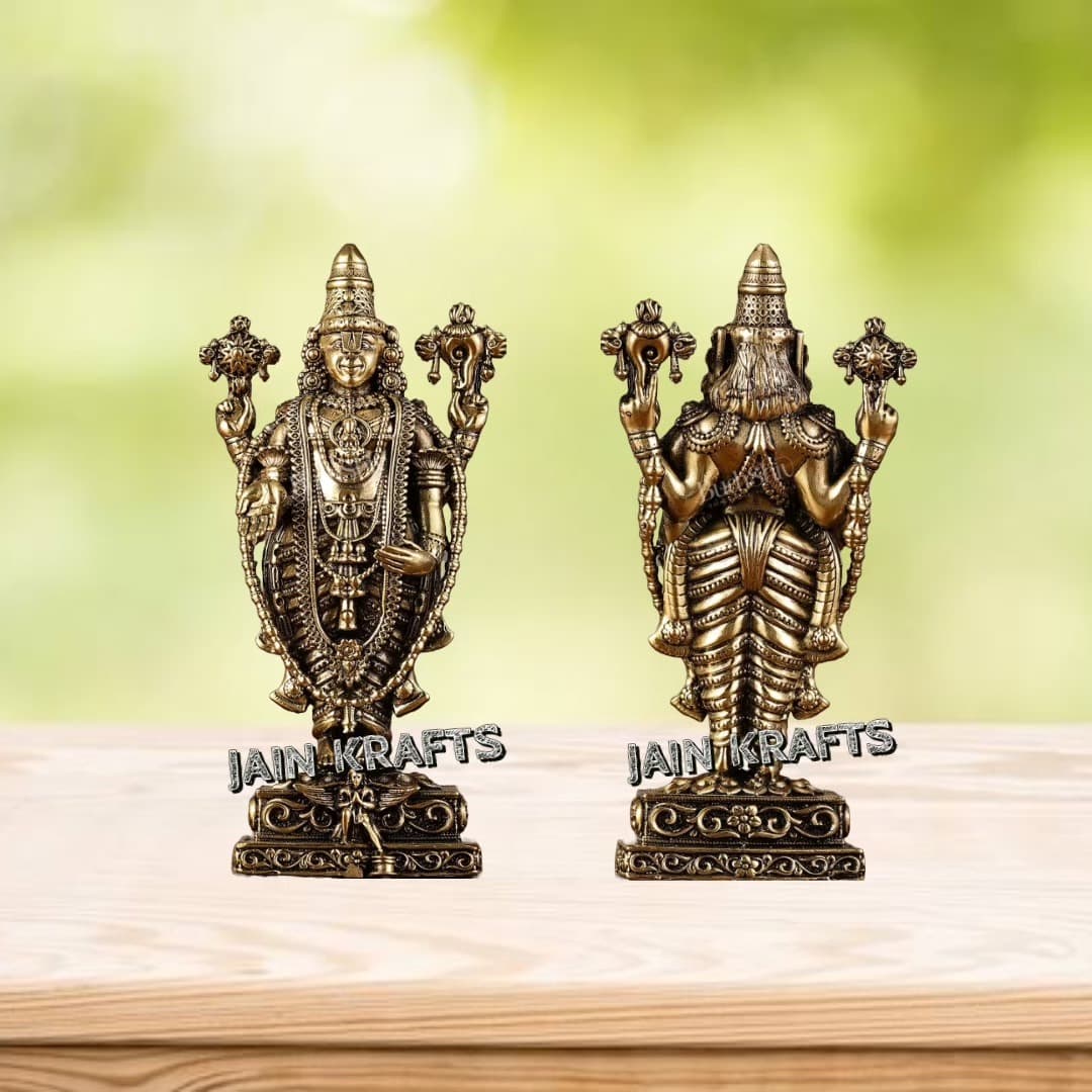 Brass Tirupati Balaji Idol – Front & Back View Set