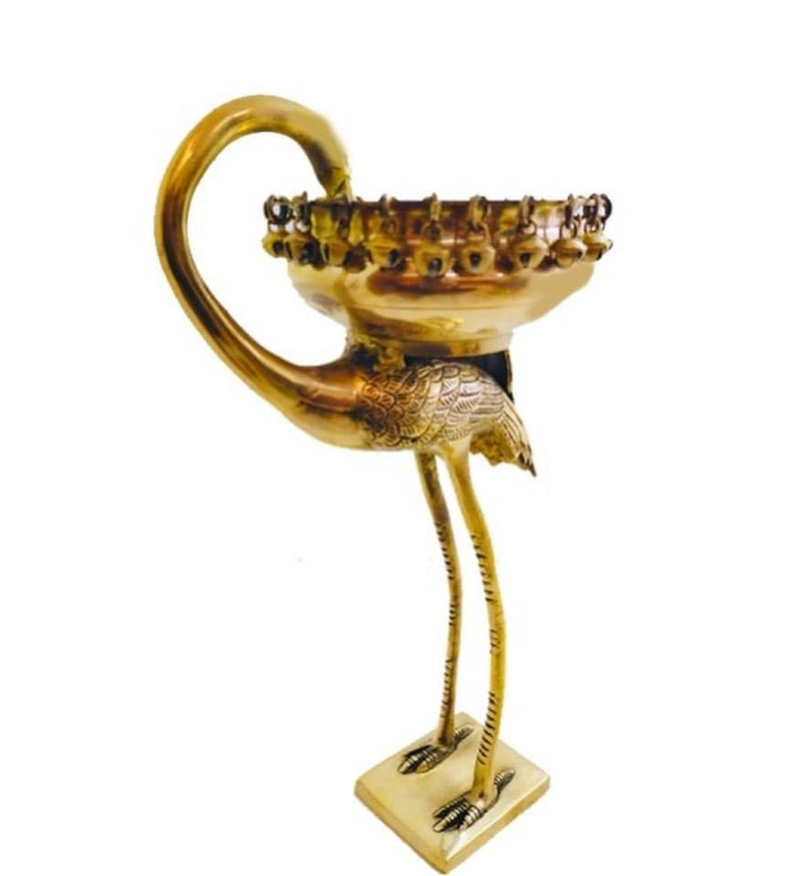 Brass Four-Armed Standing Krishna – Two-Tone Finish (Back View)
