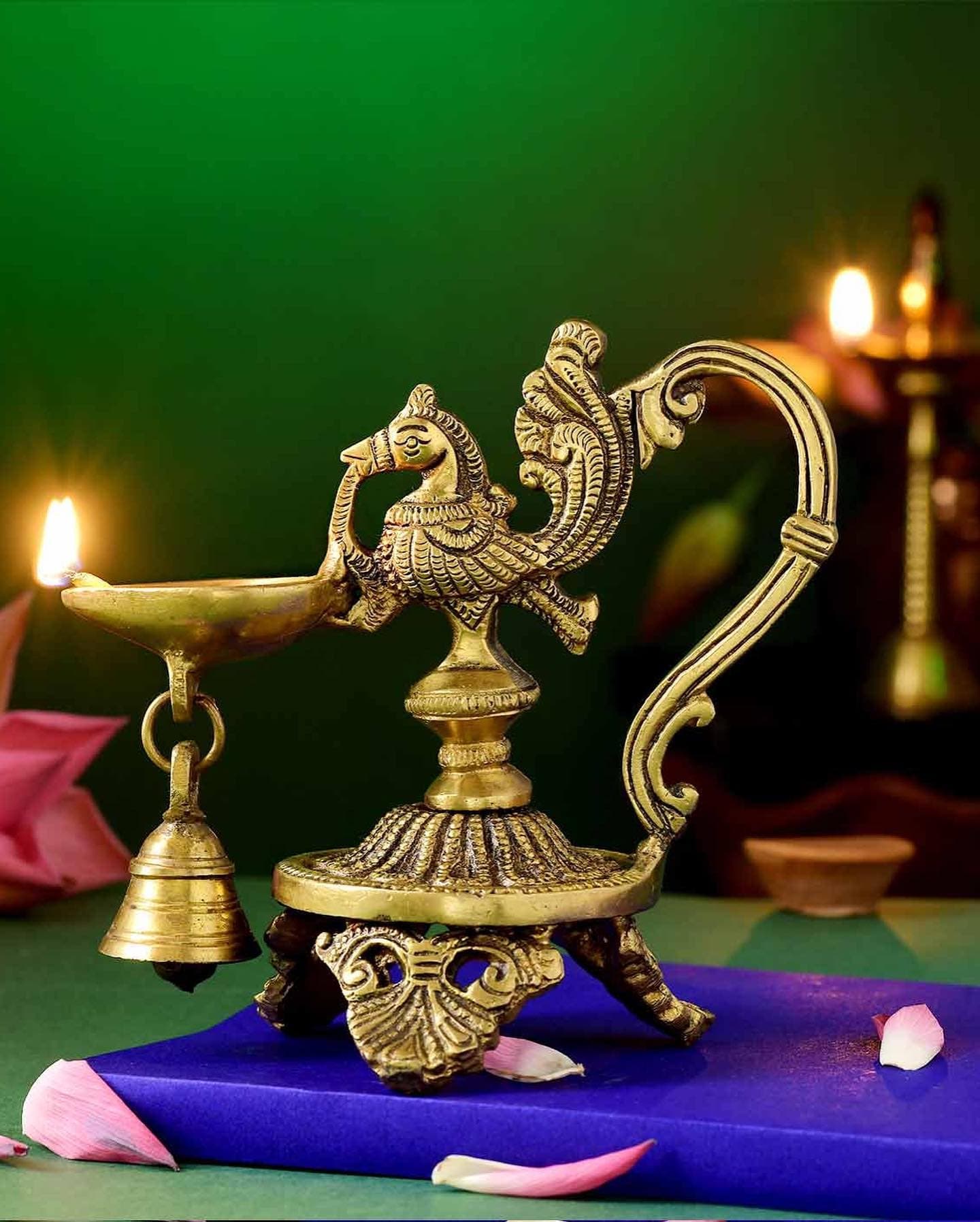 Large Brass Ganesha Idol Seated – Antique Finish